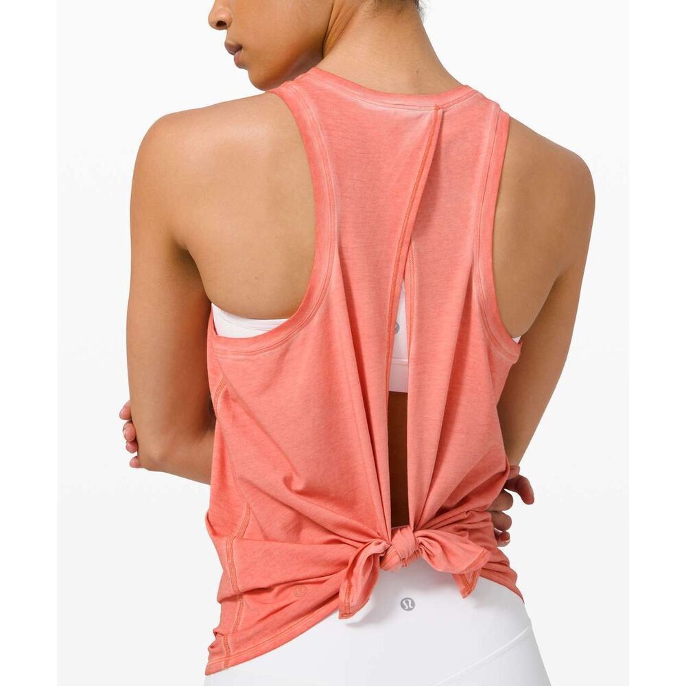 Lululemon All Tied Up TANK Wash size 4 Sublimado Pigment Dye Rustic Coral